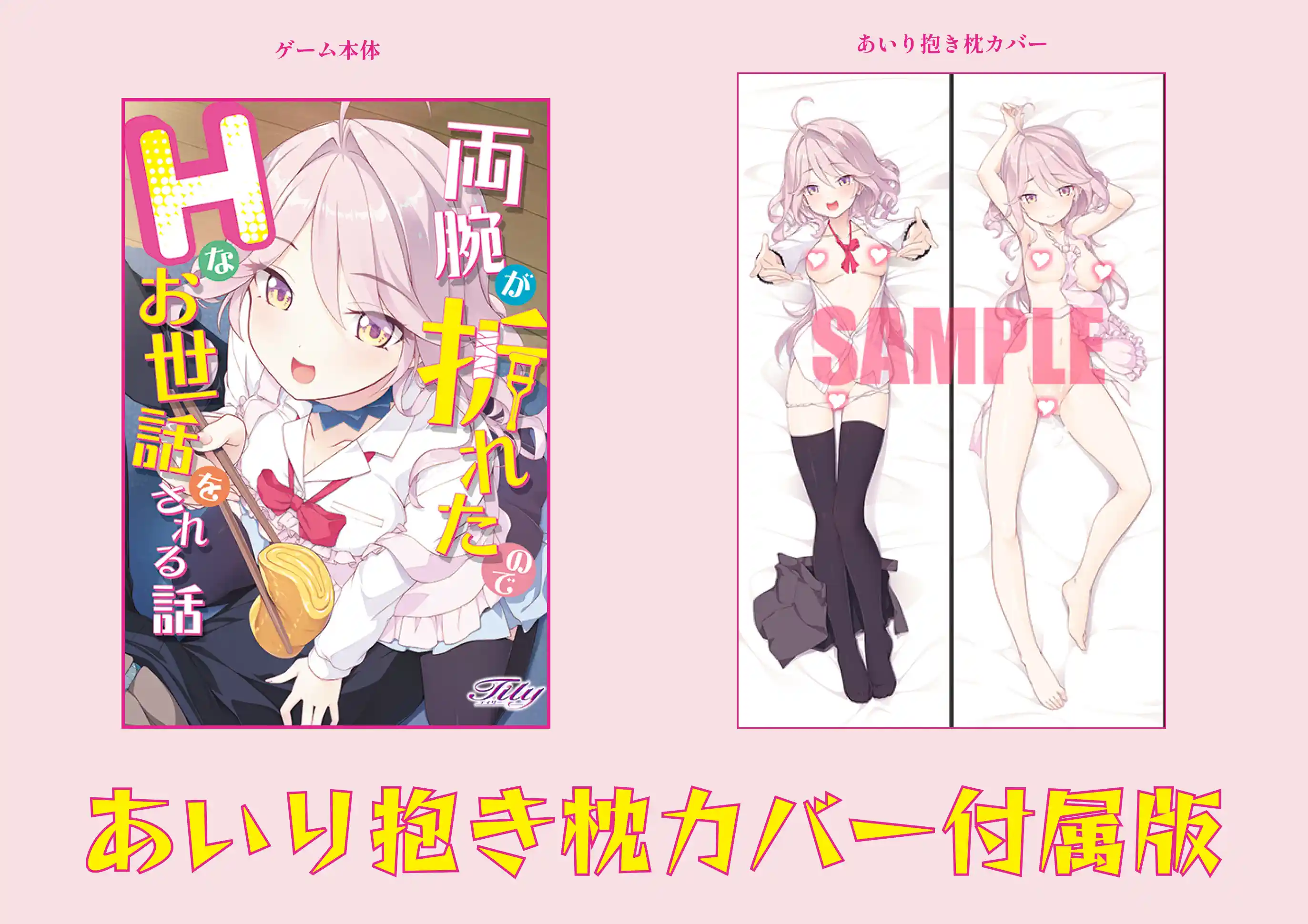 両腕が折れたのでＨなお世話をされる話 有償特典 あいり抱き枕カバー 当店オリジナルA4サイズイラストクロス付き